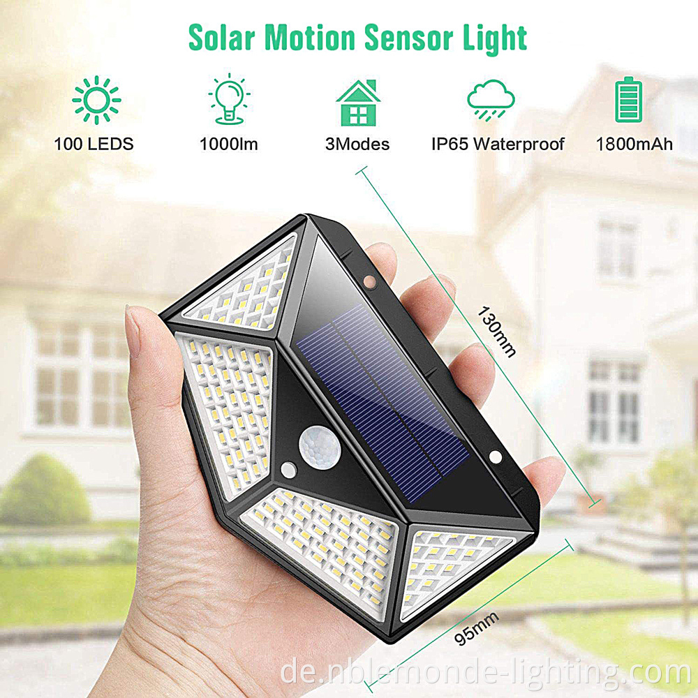 solar motion sensor wall light
